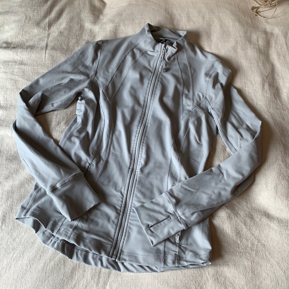 Gray workout zip up